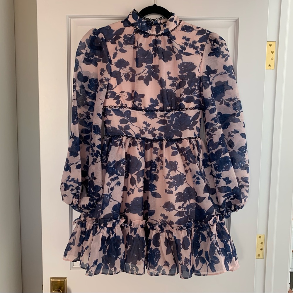 KEEPSAKE the Label Pink and Blue Floral Mini Dress